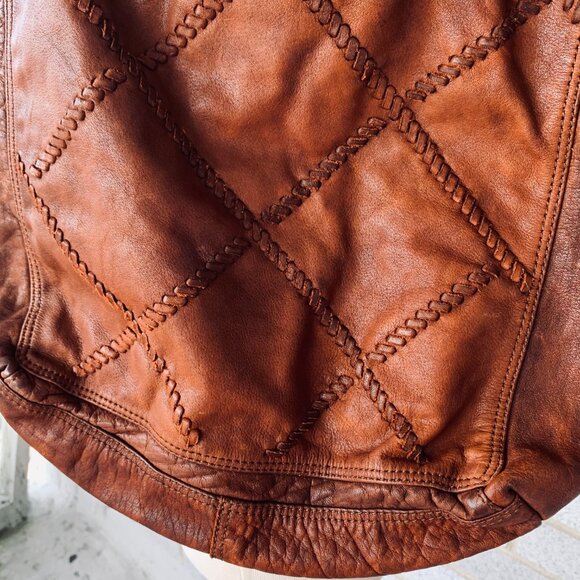 Spikes & Sparrow Brandy Brown Leather Shoulder Bag Purse Boho Distressed - Picture 3 of 8